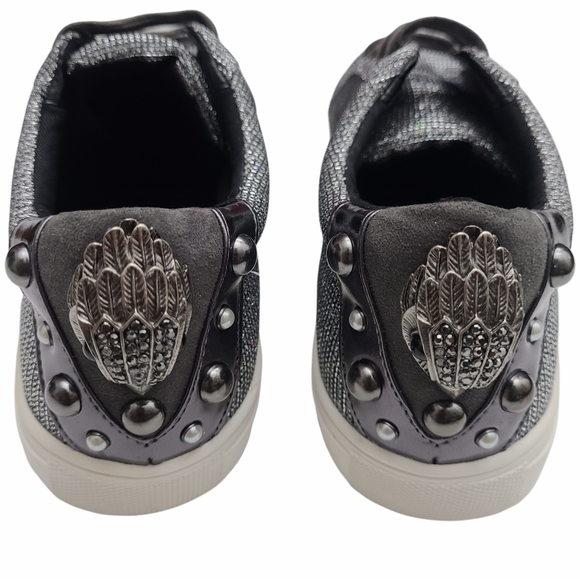 Kurt Geiger London Ludo Metallic Crystal Trainers - Picture 2 of 12